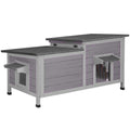 Feral Cat Shelter 2-Room Outdoor Cat House M72455