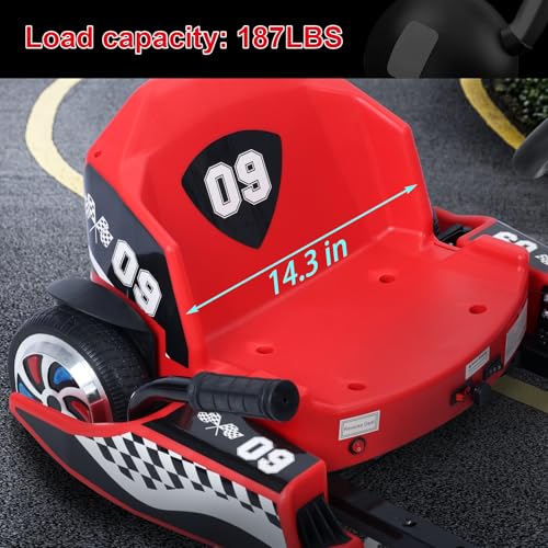 36v Electric Drift Kart with Adjustable Body Length, 3 Speed Mode, 350w Motor, Max Load 187lbs, Max Speed 16 Mph S671