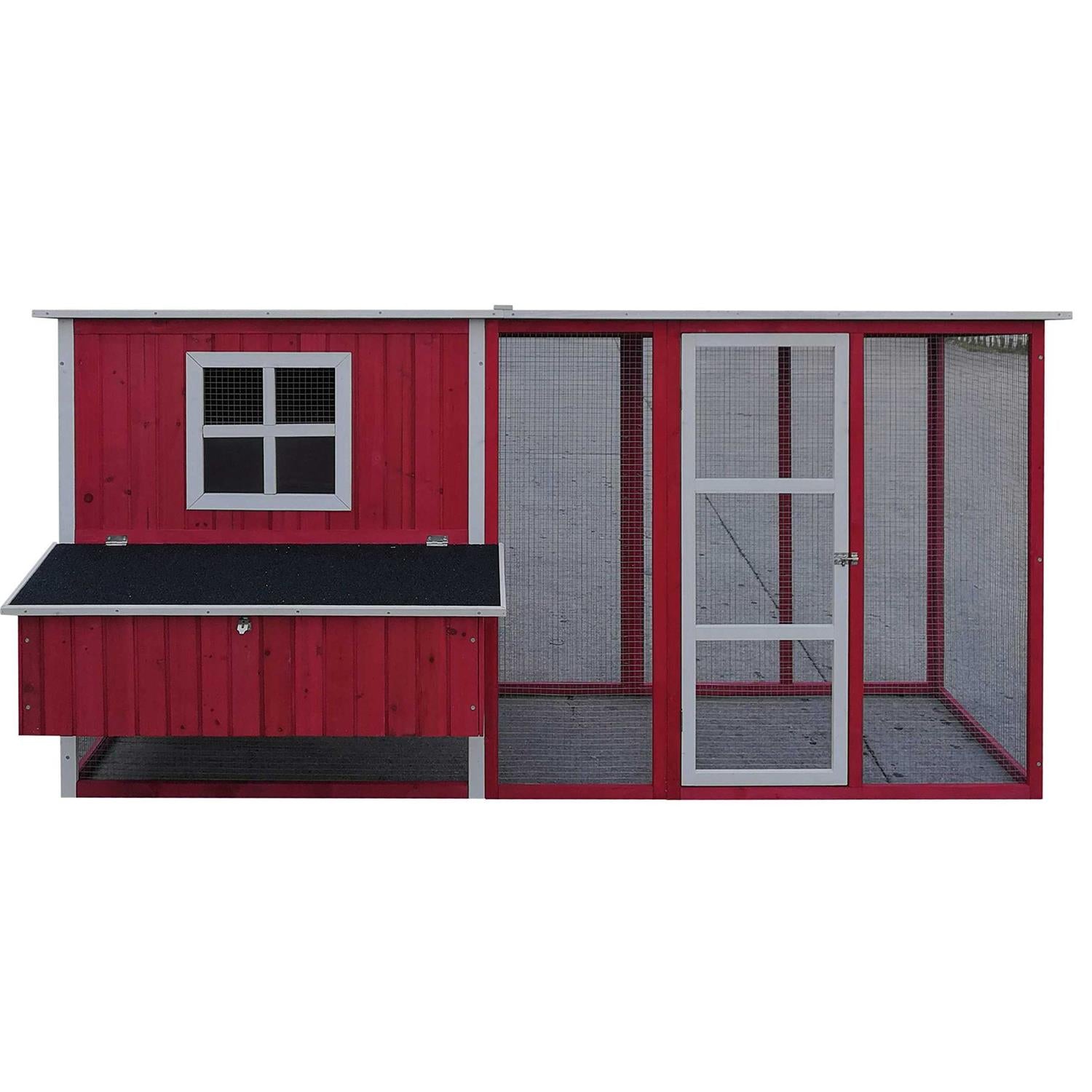 87 inch Wood Chicken Coop Hen House Run Nesting Box X4356