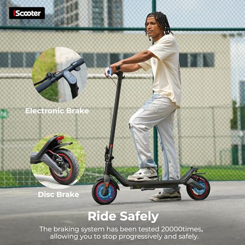 Electric Scooter, 18/12 Miles Long Range, 22/19/18 Mph Top Speed, Double Braking Systems O9153