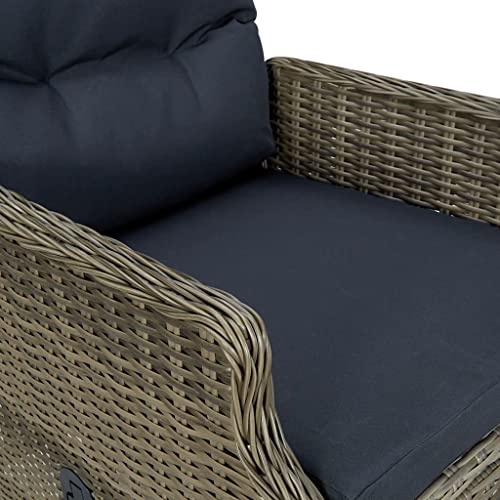 7 Piece Patio Dining Set Brown A688