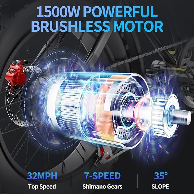 20" Fat Tire Electric Bike 1000W 48V 20AH A924460