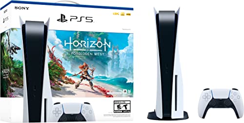Playstation 5 Disc Version Console Horizon Forbidden West Bundle - 4K-TV Gaming, 16GB GDDR-6 RAM, 8K Output, WiFi 6, Ultra-High Speed 825GB SSD L57550
