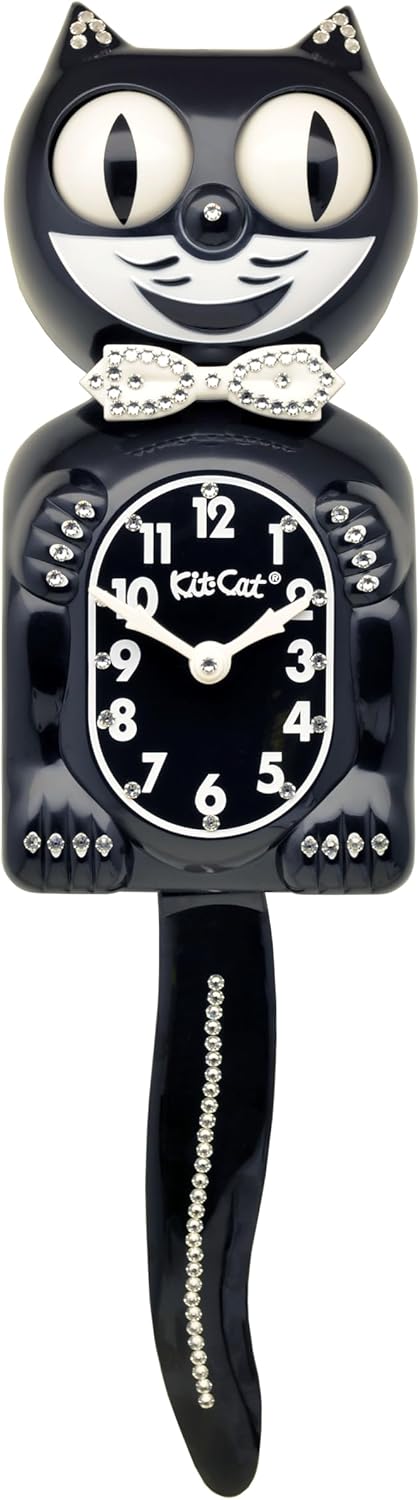 Black Crystals Jeweled Clock M8461