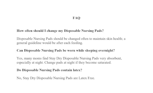 100 Count Disposable Nursing Pads M1790