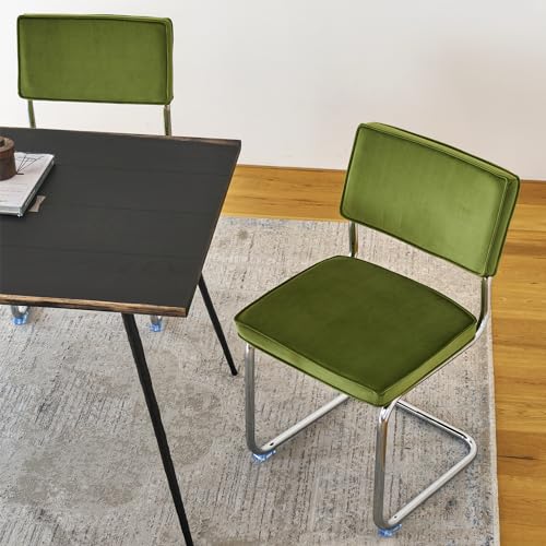 Orange Velvet 4PCS Dining Chairs with Chrome Metal Legs Y578