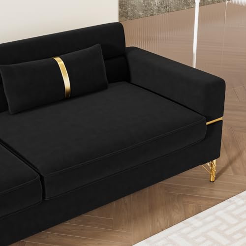Khaki Velvet 3 Seat Sofa Y85793