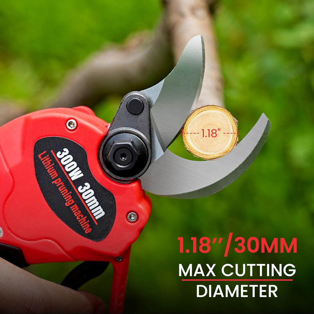 Cordless Electric Pruning Shears with Two 2.0Ah Batteries and Replacement Blades Set E209