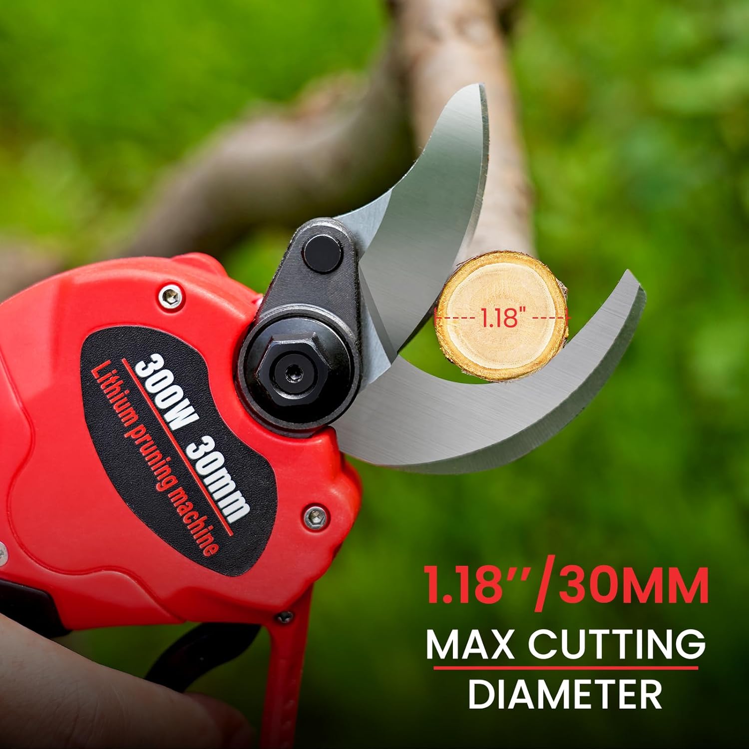 Cordless Electric Pruning Shears with Two 2.0Ah Batteries and Replacement Blades Set E209