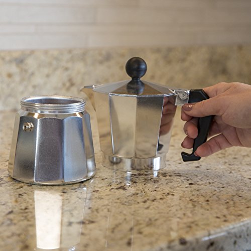 Silver 3 Espresso Cups Moka Pot I5932