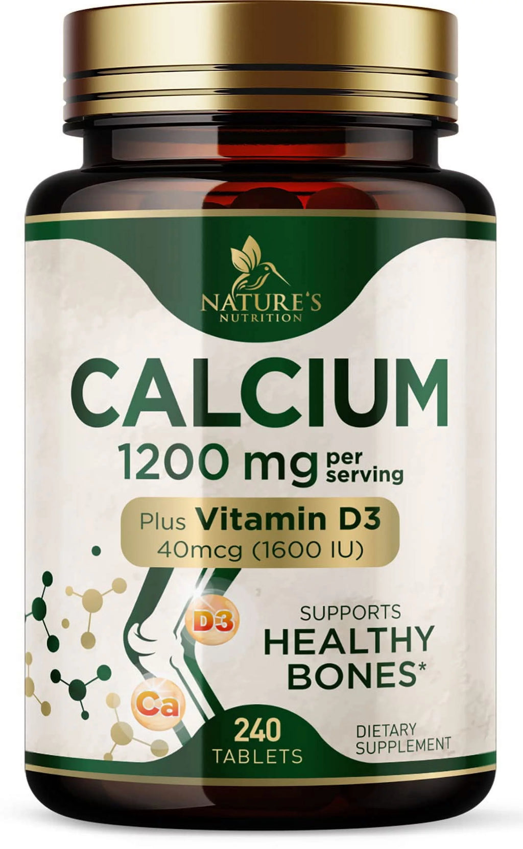 240 Tablets Calcium 1200 mg with Vitamin D3 Dietary Supplement K507712