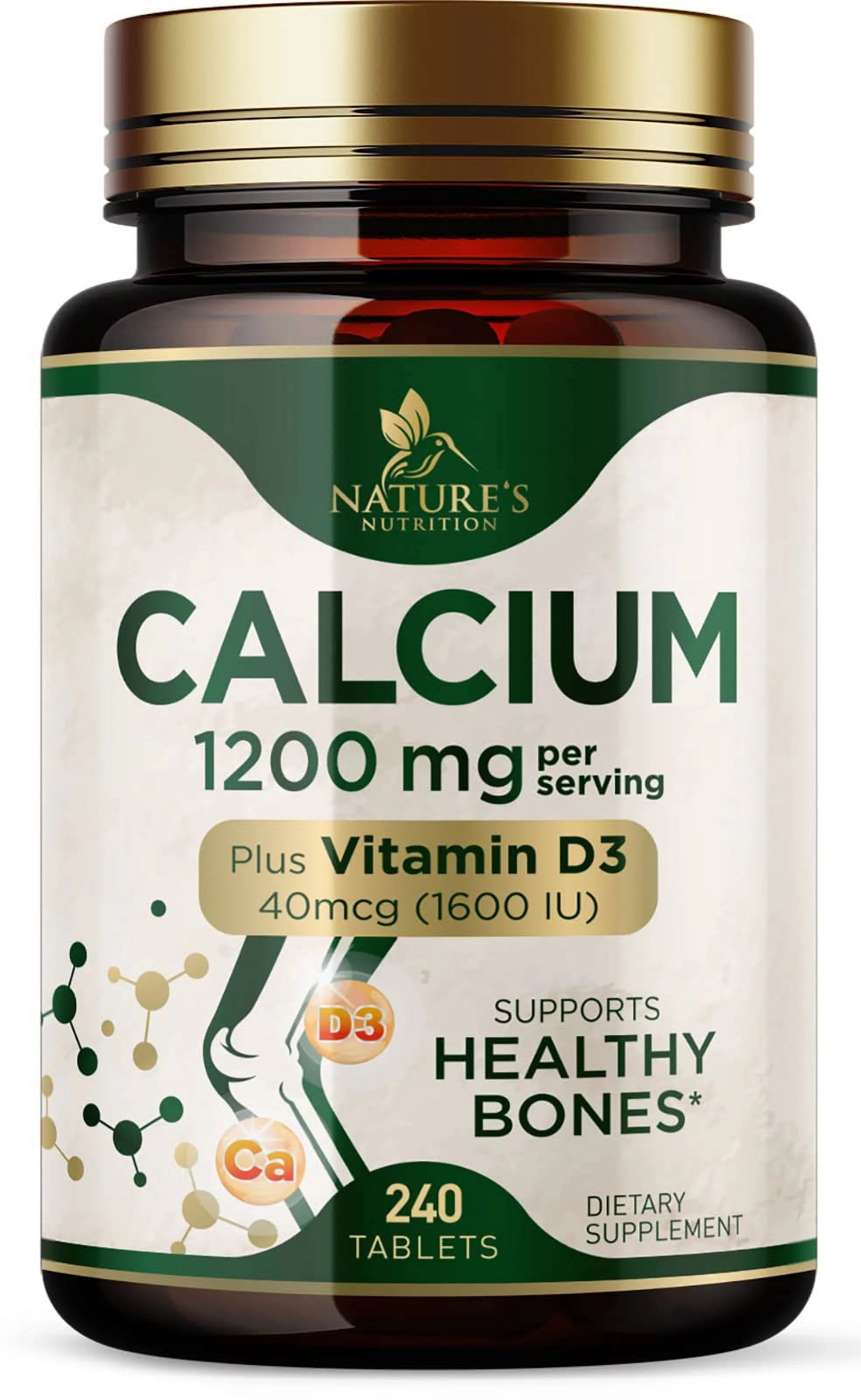 240 Tablets Calcium 1200 mg with Vitamin D3 Dietary Supplement K507712