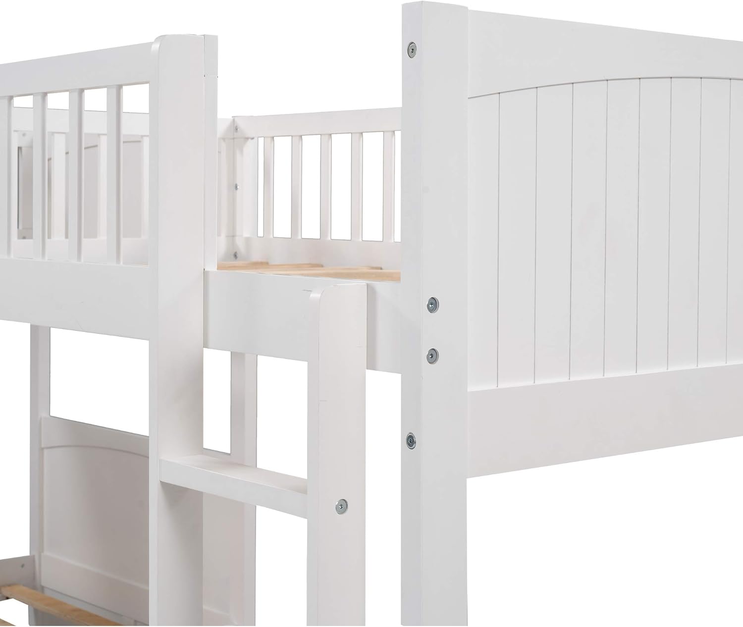 White Triple Loft Bunk Bed with 2 Drawers Y3713