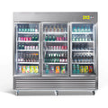 Three Glass Door Upright Reach-In Stainless Steel Commercial Refrigerator, 72 Cu. ft. S29101
