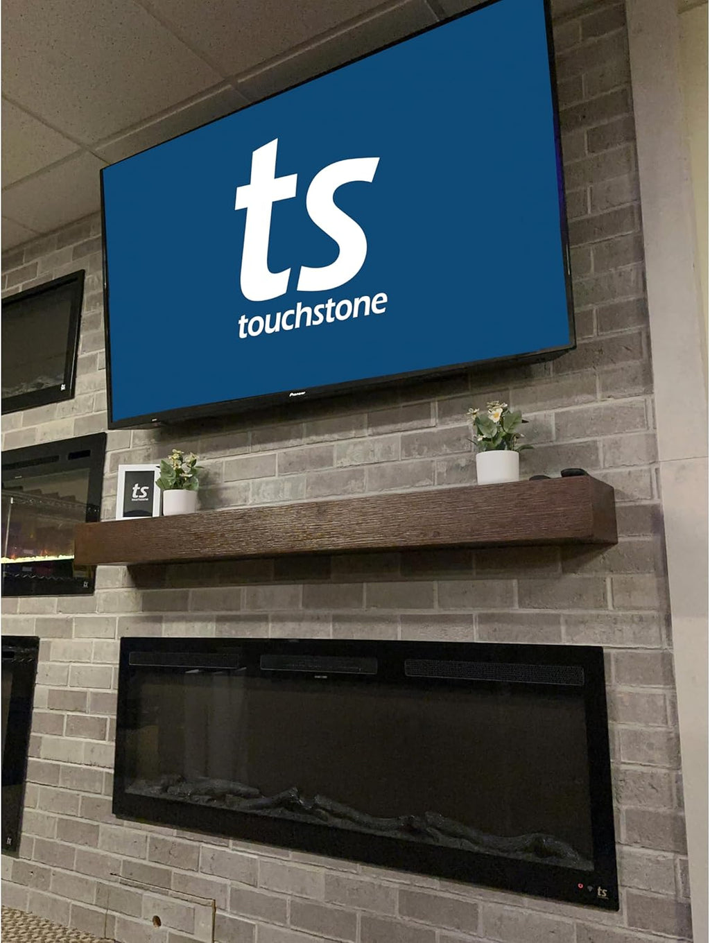 60 Inch Smart Electric Fireplace and 72 Inch Espresso Wood Mantel P340