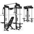 Folding Squat Rack Wall Mounted Power Rack with Dual Independent Pulley System Q2891