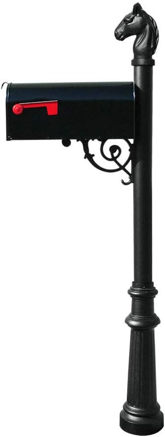 Black Equine Post System with Mailbox P23882