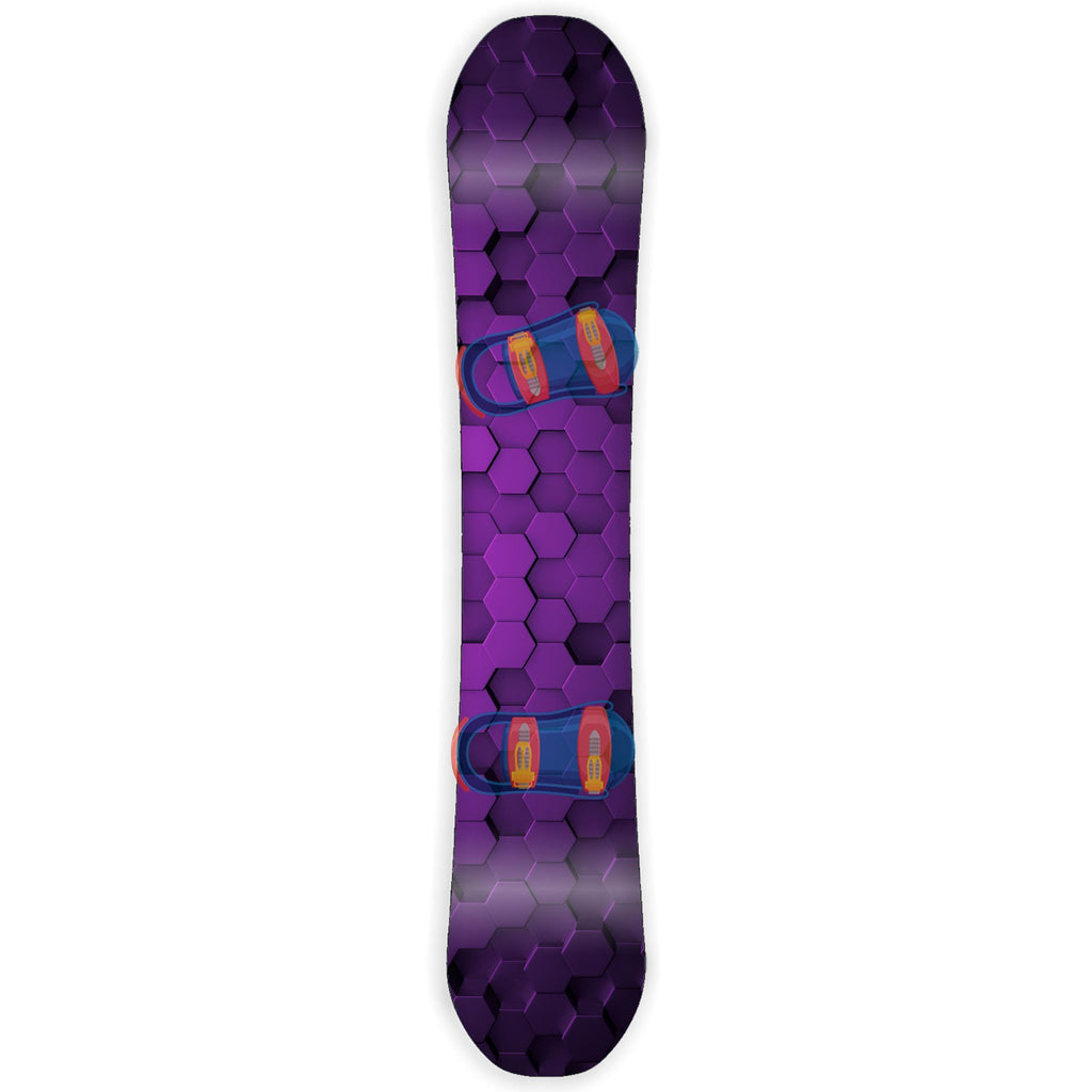 Purple Hex 3D Gradient Snowboard Wrap Sticker Skin Cover A466876