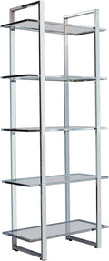 Chrome Glass Shelf Bookcase X556