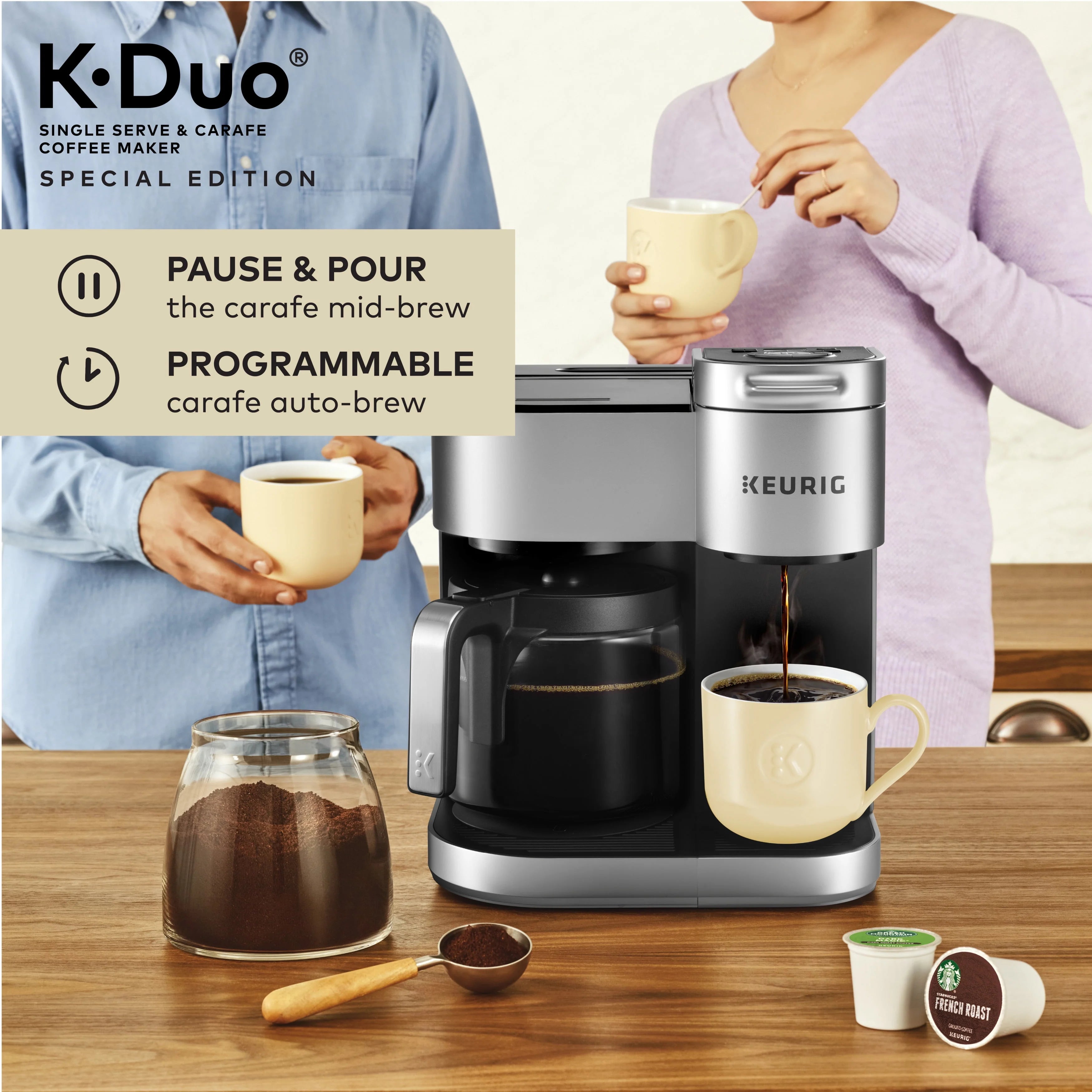 Silver Single Serve & Carafe Coffee Maker N978