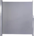 Grey Retractable Waterproof Sun Shade Screen Room Divider with Aluminium Pole (118" L x 78.7" H) L325986