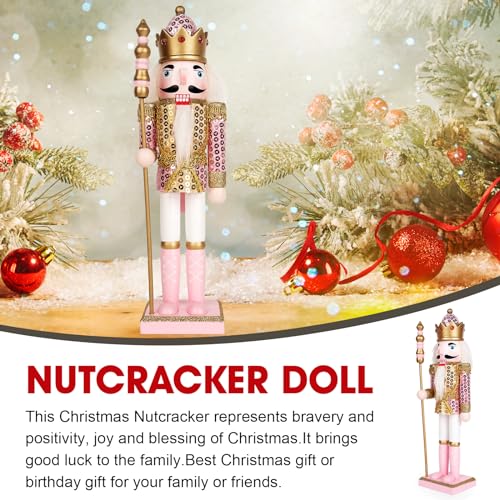 Pink Wooden Nutcracker Figure, 12” S3736