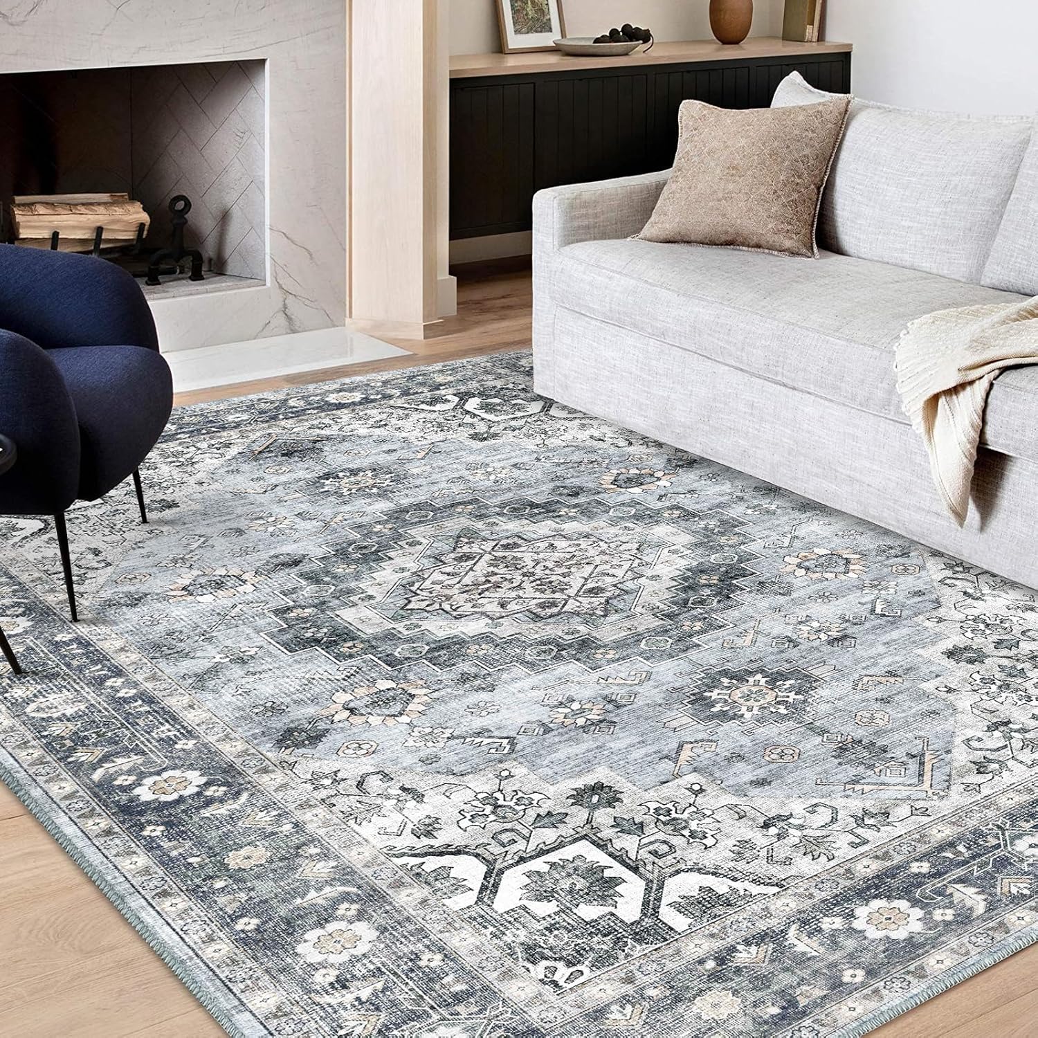 Machine Washable 5x7 Area Rug I399