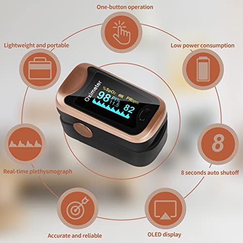 Pulse Oximeter Fingertip with Large OLED Digital Display K9523