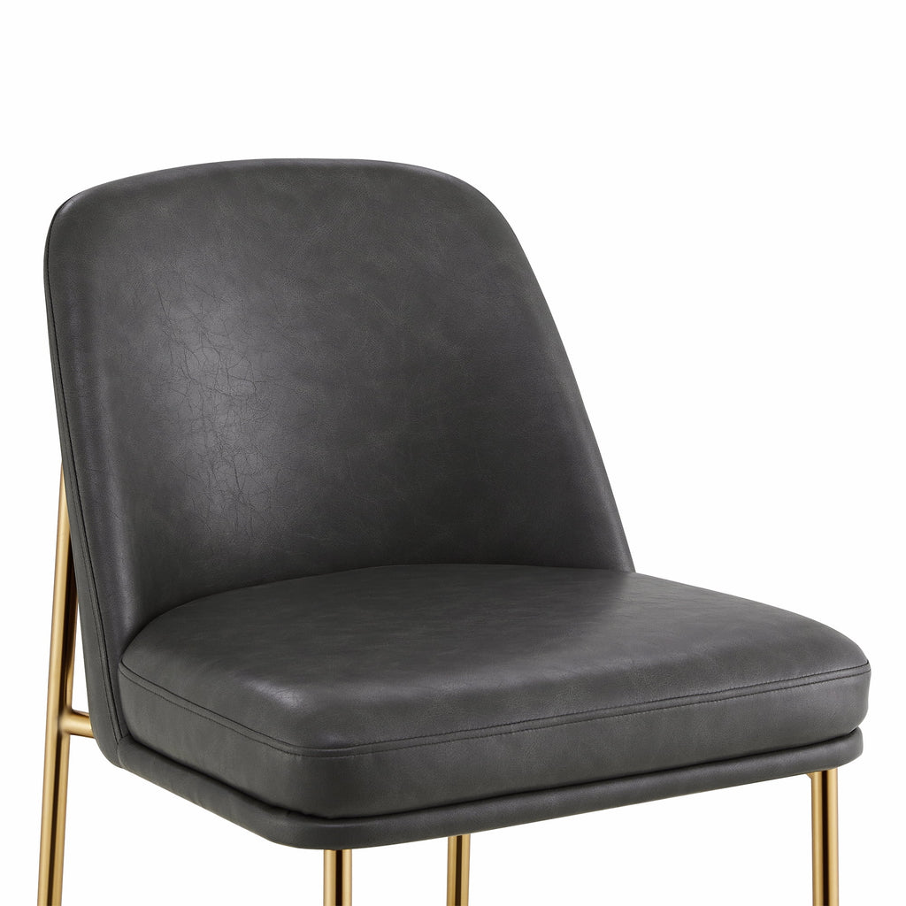 27 inch Faux Leather Counter Height Bar Stool Set of 2 with Back & Metal Legs U532728
