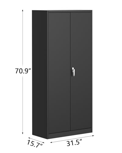 Metal Storage Cabinet with Lock, 4 Adjustable Shelves T92079