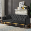 Black Convertible Folding Futon Sofa Bed J4597