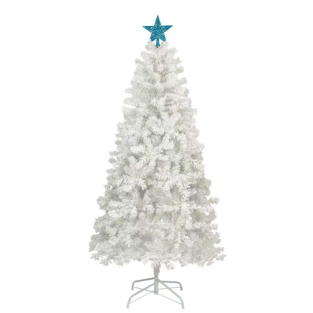 6FT Pre-lit Artificial Christmas Tree with 300 Tri-color Lights & Star Top X805