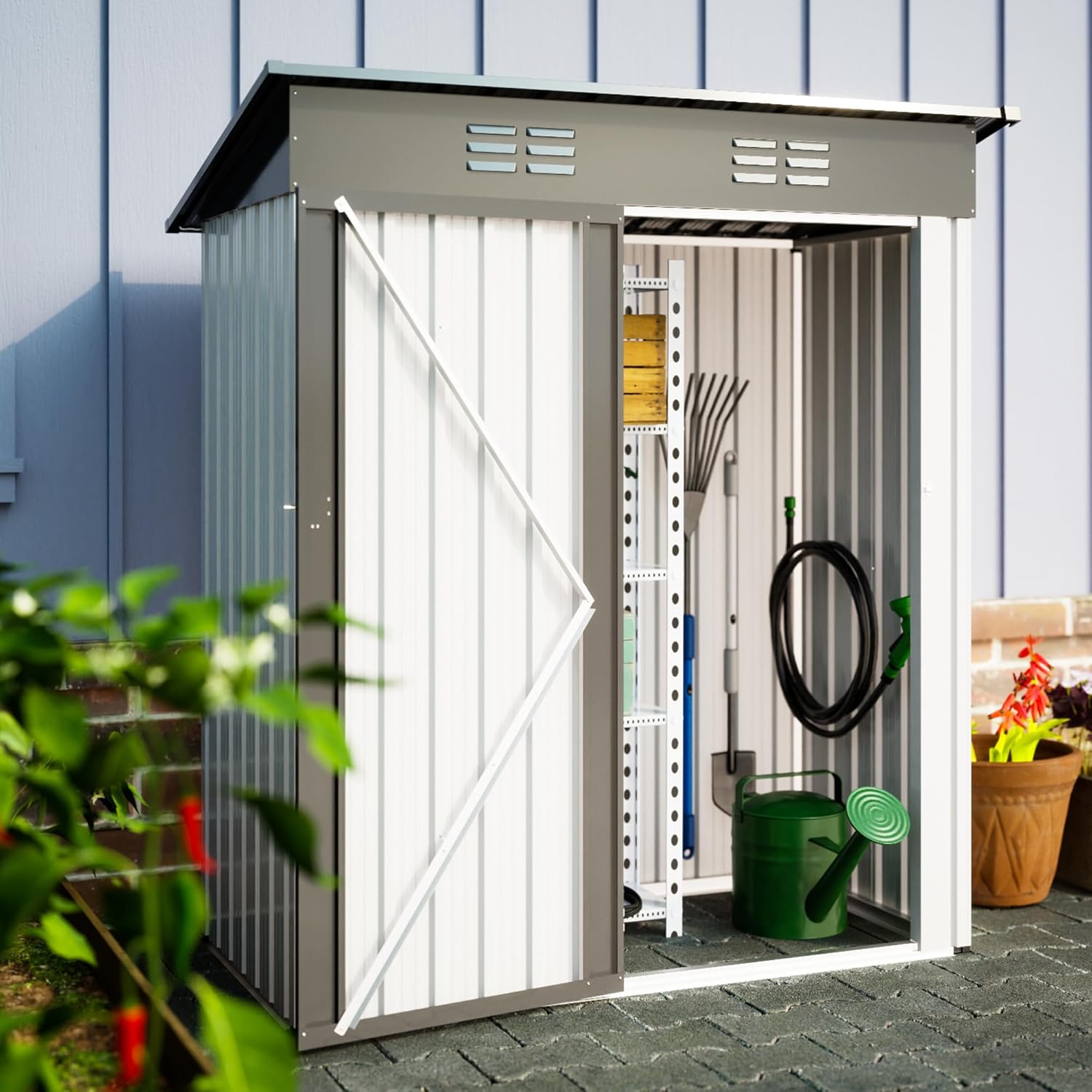 Metal Storage Shed 5x3 FT with Lockable Doors I15138