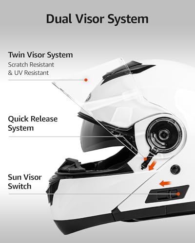 Modular Full Face Motorcycle Helmet with Flip Up Dual Visor Q79391