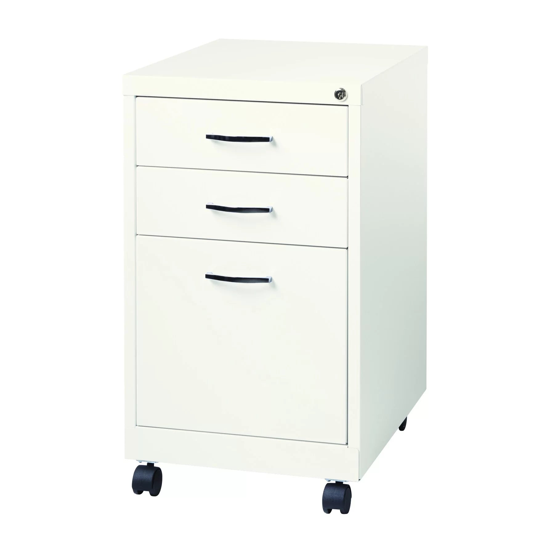 White 3-Drawer Mobile Pedestal File Cabinet P208
