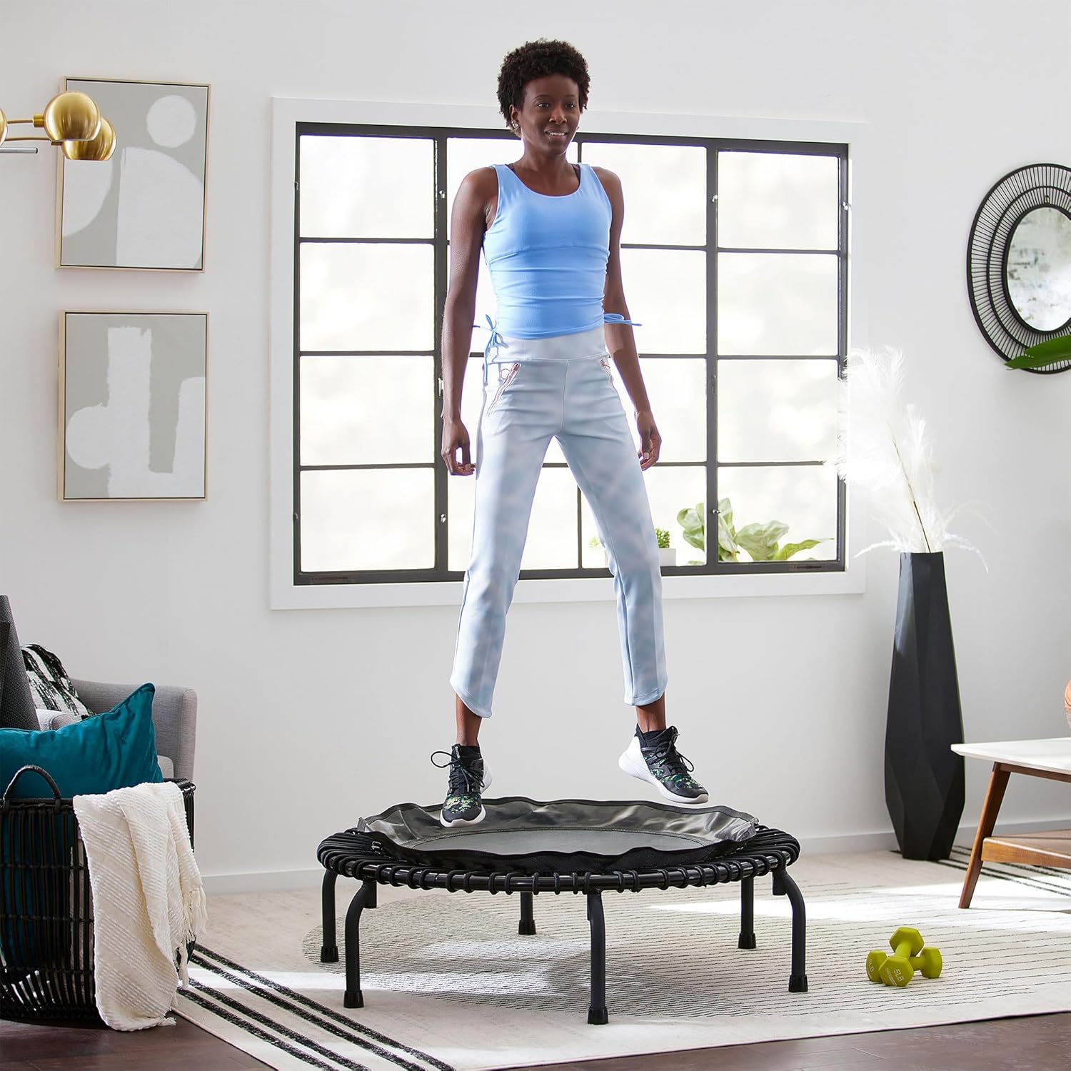 Black 44 Inch Mini Exercise Trampoline I6173