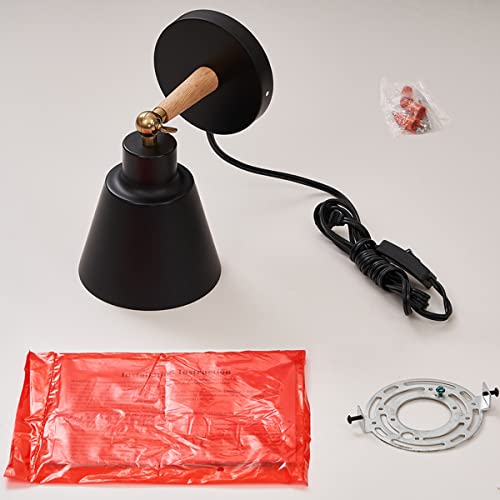 Black Nordic Wooden Plug in Wall Sconces Lighting Fixture (1 Pack) G183