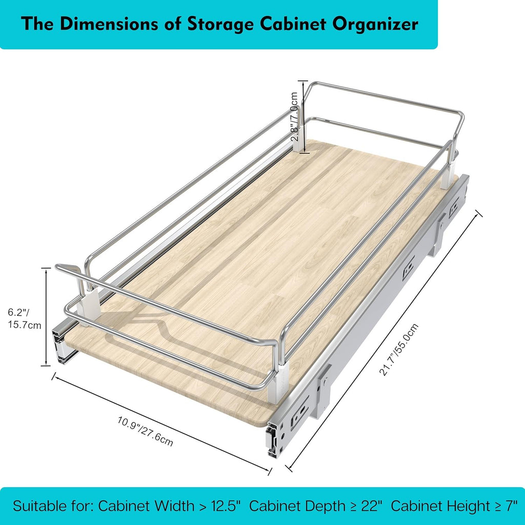 11W X 22D Pull Out Cabinet Drawer C864