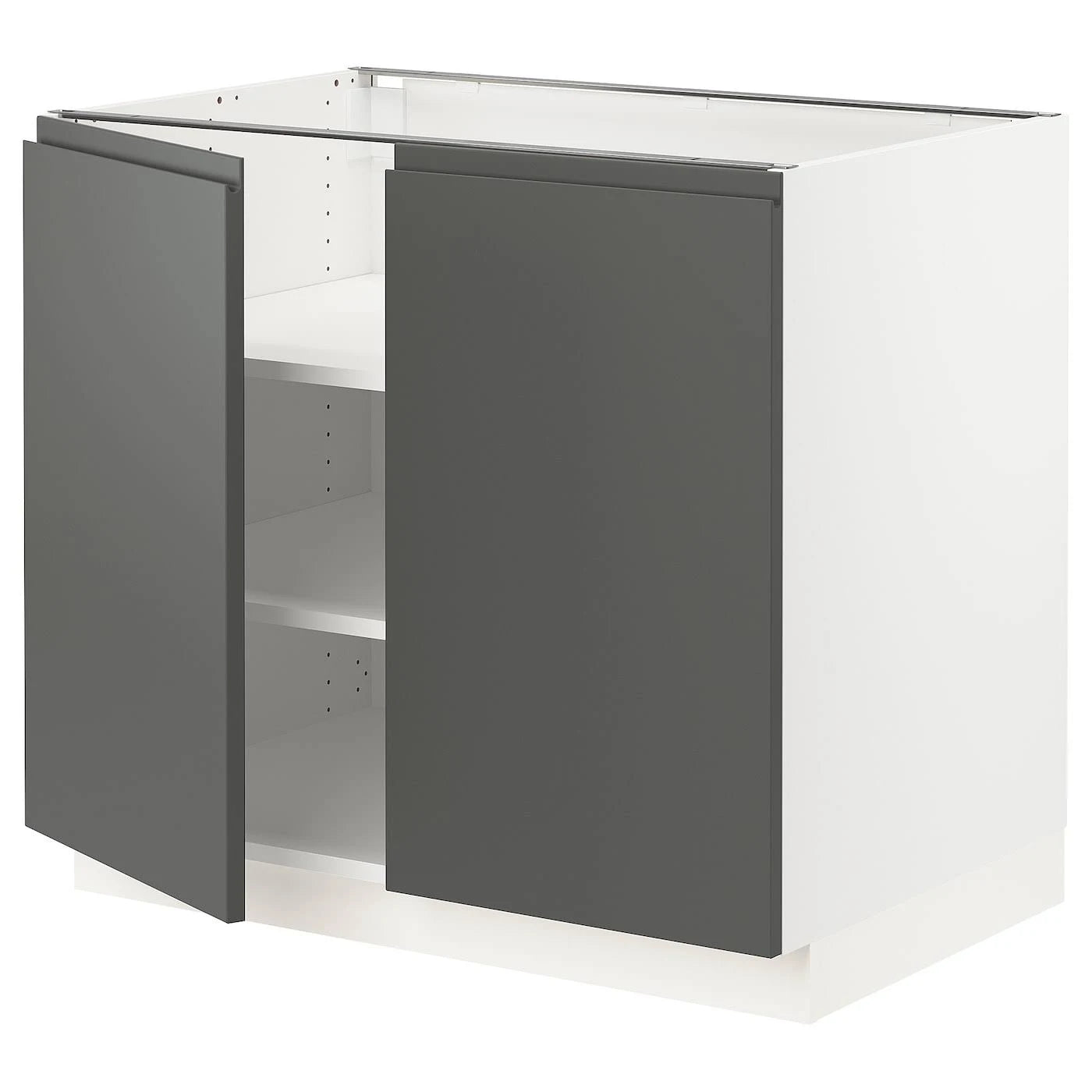 White Base Cabinet with shelves and 2 Doors S5288
