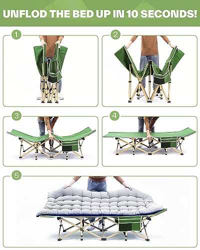 Camping Cot with Mattress Heavy Duty Folding Portable Bed P962