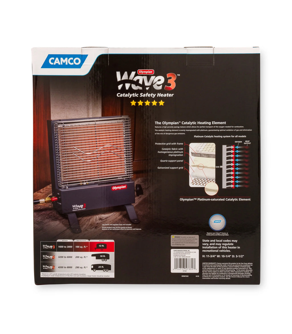 Adjustable 1600 to 3000 BTU LP Gas Catalytic Safety Heater T127