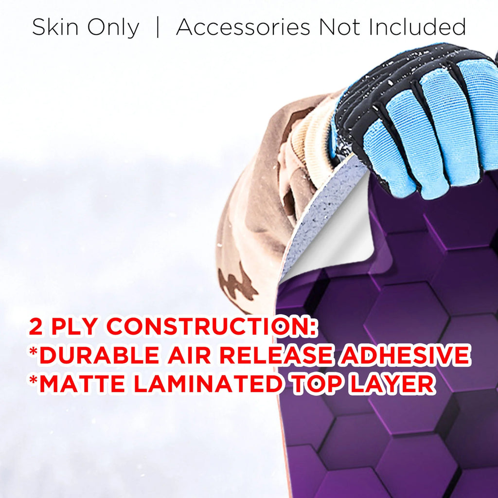 Purple Hex 3D Gradient Snowboard Wrap Sticker Skin Cover A466876