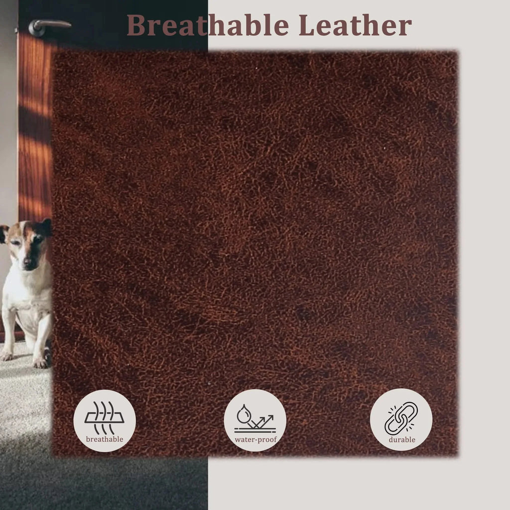 Brown Faux Leather Accent Chair with Metal Frame H701