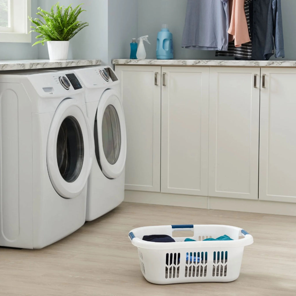 White 2.1 Bushel Plastic Laundry Basket K12271