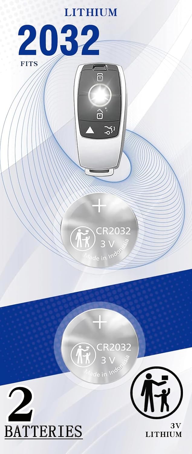 (2 Pack) CR2032 Remote Key Fob Battery U593393