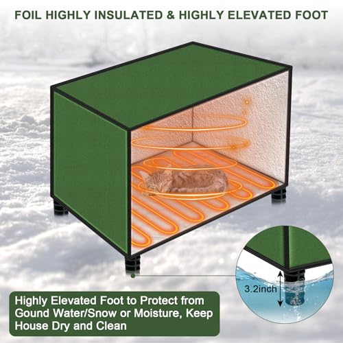 Heated Outdoor Cat House 20x16x20 in G4471