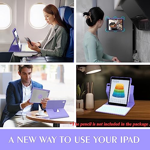 Rose Gold 360° Rotatable Bluetooth Keyboard Case for 10.2 inch iPad C389555