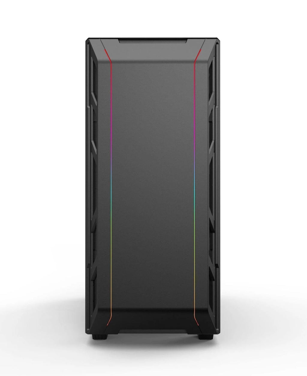 Black Compact EATX Mid-Tower Case with Tempered Glass and Digital RGB C5742