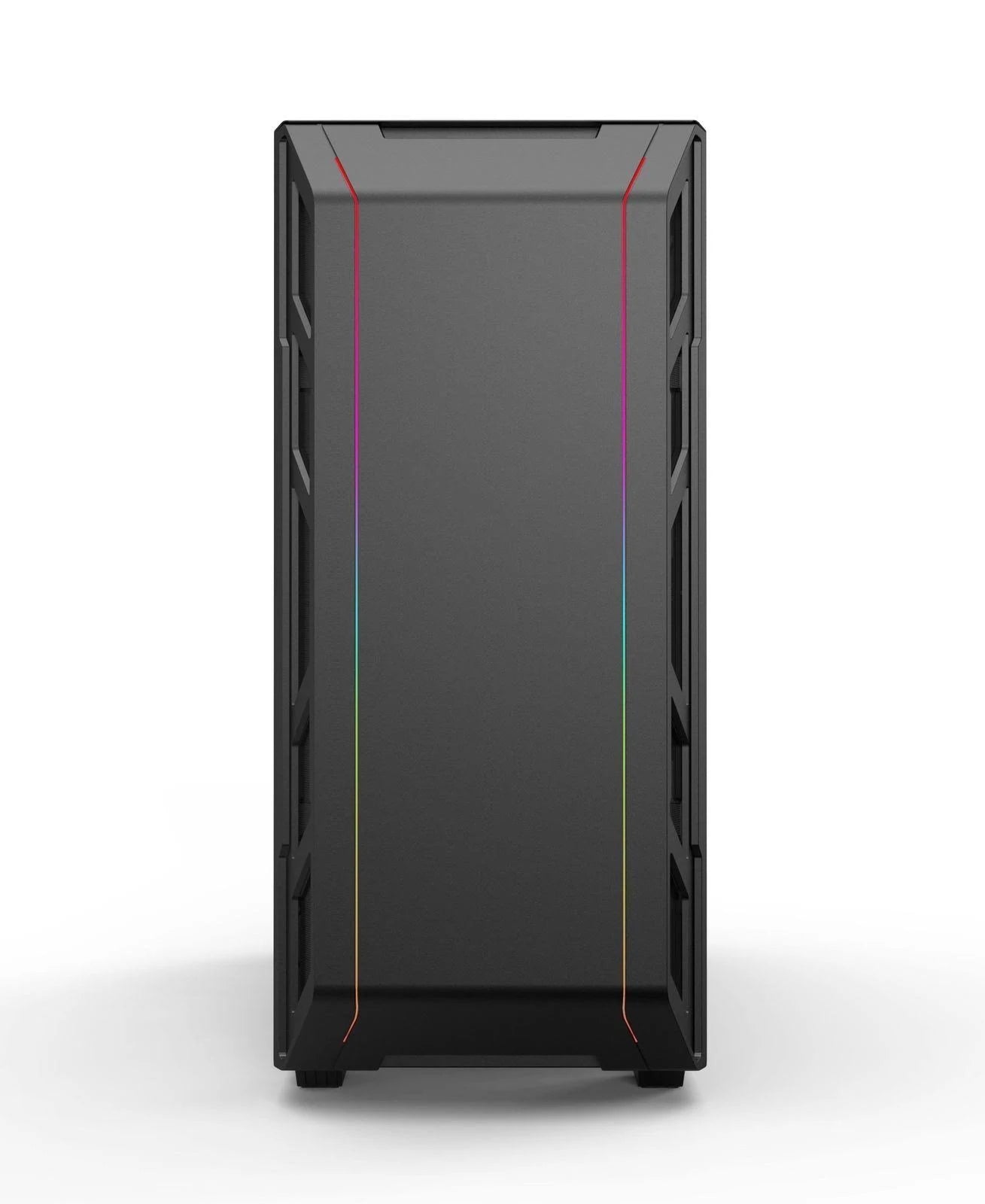 Black Compact EATX Mid-Tower Case with Tempered Glass and Digital RGB C5742