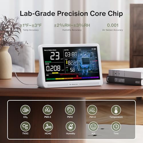 16 in 1 Air Quality Monitor with 7" Display White V455591
